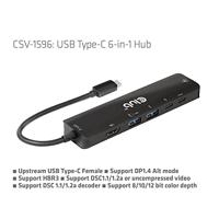 Club 3D usb gen1 type-c 6-in-1 hub dockingstation (zwart) - thumbnail