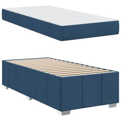 Bedframe met matras Blauw 90 x 190 cm Stof