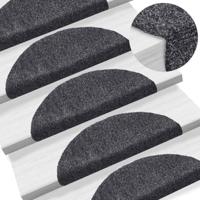 VidaXL Trapmatten zelfklevend 15 stuks 56x17x3 cm donkergrijs halfrond - thumbnail