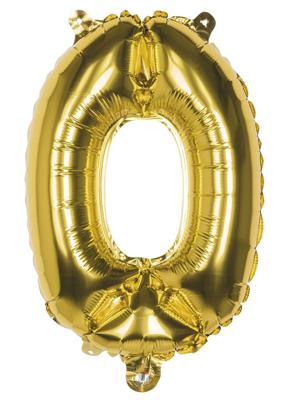 Cijfer ballon &apos;0&apos; folie goud 36cm
