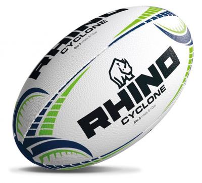 Rhino rugbybal Cyclone rubber/polyester wit