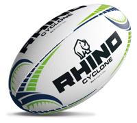 Rhino rugbybal Cyclone rubber/polyester wit - thumbnail
