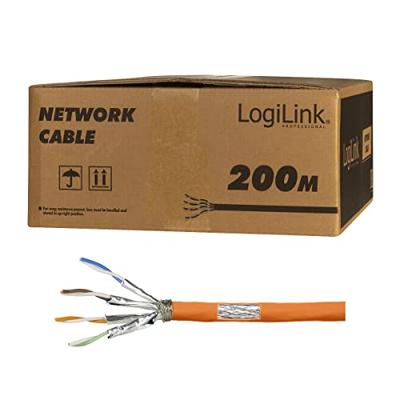 LogiLink Professional CPV0062 - CAT 7 1000MHz LSZH (Low Smoke Zero Halogeen) netwerk installatiekabel met vuur veiligheidsklasse: Dca, AWG23 S/FTP 500m simplex, oranje