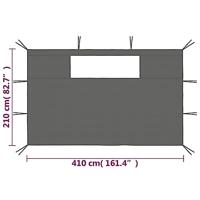 VidaXL Prieelzijwanden met ramen 2 st antracietkleurig - thumbnail