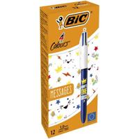Bic Colours Messages 4-kleurenbalpen, medium, klassieke inktkleuren, doos van 12 stuks - thumbnail