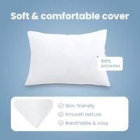 VidaXL Hoofdkussen met kussen 2 pcs wit 61 x 41 x 20 cm polyester - thumbnail