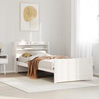 Bedframe met hoofdeinde zonder matras 90x190 cm wit - thumbnail