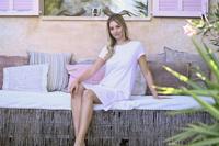 Katoenen nachthemd groene bloemetjes - thumbnail