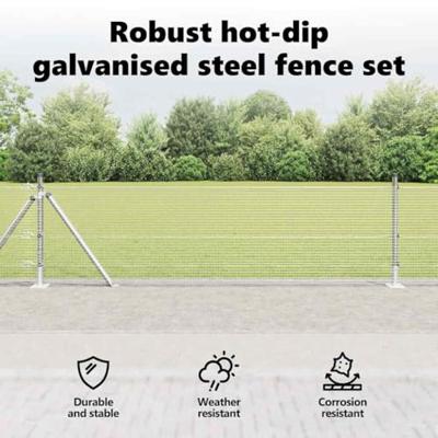 VidaXL Afrasteringspaal zilver 10 x 0,4 m (16 x 16 mm gaas) staal