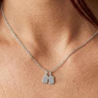 Initialen ketting - Rechthoek - Zilver - 2 st - thumbnail