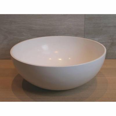 Waskom Luca Sanitair Rond 40x40x15cm Mineral Stone 8mm Dik Glans Wit Waskom Luca Sanitair Rond 40x40x15cm Mineral Stone 8mm Dik Glans Wit