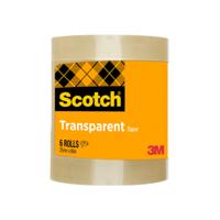 Plakband scotch 508 25mmx66m transparant 6 rollen - thumbnail