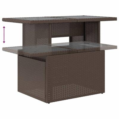 6-delige Loungeset met kussens poly rattan bruin - thumbnail