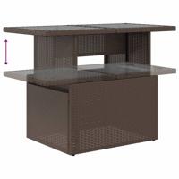 5-delige Loungeset met kussens poly rattan bruin - thumbnail