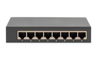 DIGITUS Netwerk Switch - 8-poorten - Gigabit Ethernet 10/100/1000 Mbit/s - Unmanaged - Auto-MDI/MDI-X - Plug & Play - Ventilatorloos - 8x RJ45-poorten - zwart - thumbnail