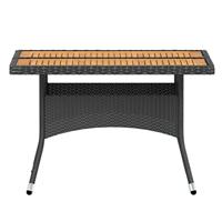 5-delige Tuinset poly rattan en massief acaciahout zwart - thumbnail
