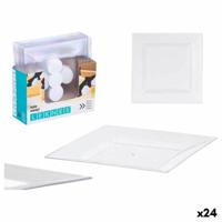 Bordenset Leknes CK80668-2-T Transparant Plastic 20,3 x 1,5 x 20,3 cm (24 Stuks) - thumbnail