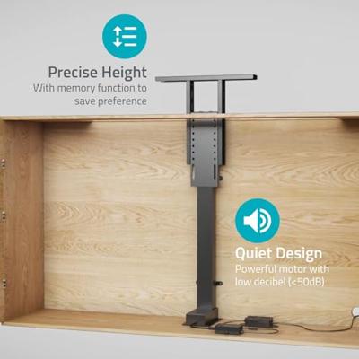 Gemotoriseerde TV-Standaard | 37 - 80 " | Maximaal schermgewicht: 60 kg | Ingebouwd Kastontwerp | Hefbereik: 68 - 158 cm | Afstandbestuurbaar | ABS / Staal | Zwart - thumbnail