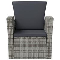 8-delige Loungeset met kussens poly rattan grijs - thumbnail