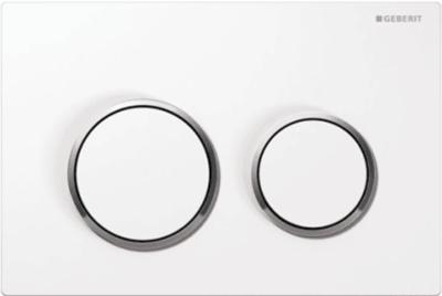 Geberit Omega 20 bedieningspaneel glans wit/chroom/wit voor Geberit Omega inbouwreservoir 12cm
