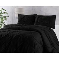 Zensation Lovely Pintuck - Zwart Lits-jumeaux (240 x 200/220 cm + 2 kussenslopen) - thumbnail