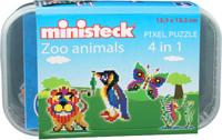 Ministeck dierentuin dieren 4in1 plastic doos 500 stukjes - thumbnail