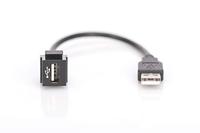 DIGITUS Keystone-koppeling USB 2.0 - Voor DN-93832 - Met 16 cm kabel - Zwart (RAL 9005) - thumbnail