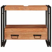 Wastafelonderkast 71 x 33 x 58 cm Massief Acaciuhout, Ijzer - thumbnail