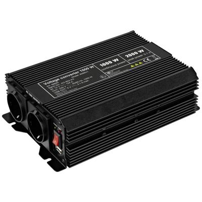 Goobay Goobay 58890 Auto Stromwandler 1000 Watt 12 V DC auf 230 V AC Autobatterie USB Omvormer 1000 W 12 V - 230 V