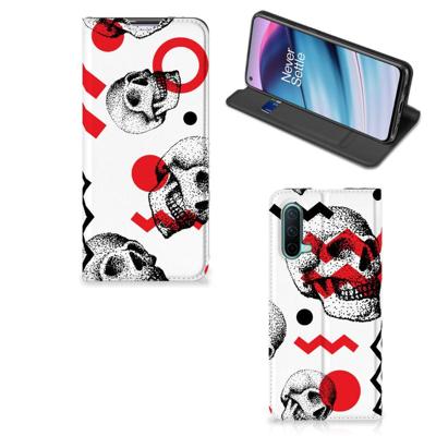 Mobiel BookCase OnePlus Nord CE 5G Skull Red Mobiel BookCase OnePlus Nord CE 5G Skull Red