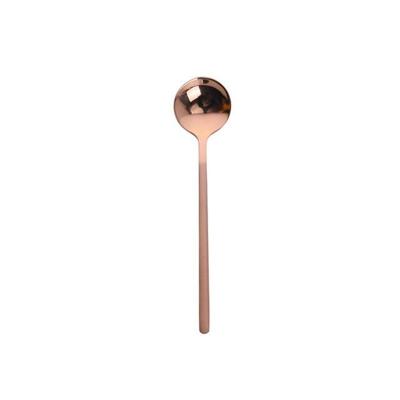 Mini accessoires koffie lepel keuken Dessertspoon dineren ronde vorm koffie roestvrijstaal Home grootte: 13cm (Rose goud)