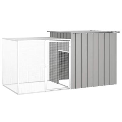 Kippenhok 200x91x100 cm gegalvaniseerd staal grijs