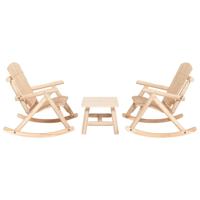 3-delige Loungeset massief vurenhout - thumbnail