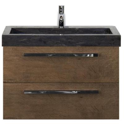 Seville Badmeubelset 80 cm - Tabacco - Wastafel Hardsteen Wit Lucca