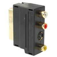 Scart mannetje naar vrouwtje Connector met Composiet AV + S-Video pluggen - thumbnail