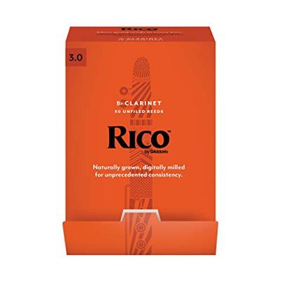 D&apos;Addario Woodwinds RCA0130-B50 Rico Bb klarinetriet, 3.0, 50-pack, Unfiled