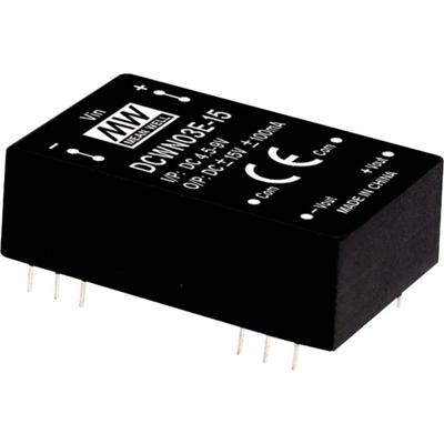 MEAN WELL DCWN03E-15 DC/DC-convertermodule 100 mA 3 W Aantal uitgangen: 2 x Inhoud 1 stuk(s) MEAN WELL DCWN03E-15 DC/DC-convertermodule 100 mA 3 W Aantal uitgangen: 2 x Inhoud 1 stuk(s)