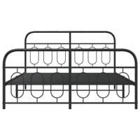 Bedframe met hoofd- en voeteneinde metaal zwart 150x200 cm - thumbnail
