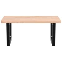 Badkamer wandschap staal en massief beukenhout - thumbnail