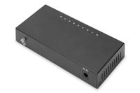 DIGITUS 8-poorts Fast Ethernet Netwerk Switch - Onbeheerd - 8x RJ45 Poorten - 10/100 Mbps - Auto-MDI/MDI-X - Plug & Play - zwart - thumbnail