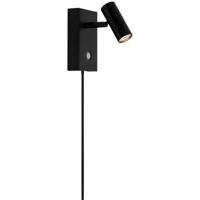 Wandlamp leeslamp zwart verstelbaar &apos;Omari&apos; moodmaker met schakelaar stekker - thumbnail