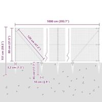 VidaXL Afrasteringspaal zilver 10 x 0,8 m (25 x 25 mm gaas) staal - thumbnail