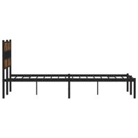 Bedframe zonder matras metaal gerookt eikenkleurig 150x200 cm - thumbnail