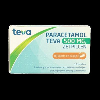 Teva Paracetamol 500mg 10 Zetpillen