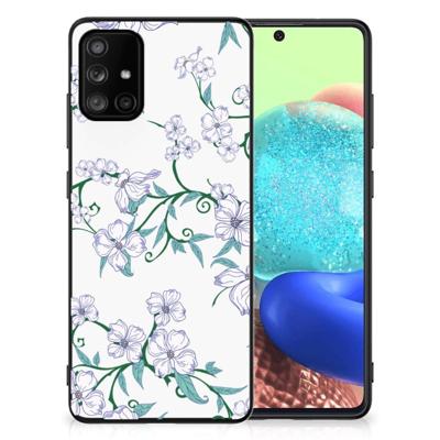 Samsung Galaxy A71 Uniek Bloemen Hoesje Blossom White Samsung Galaxy A71 Uniek Bloemen Hoesje Blossom White