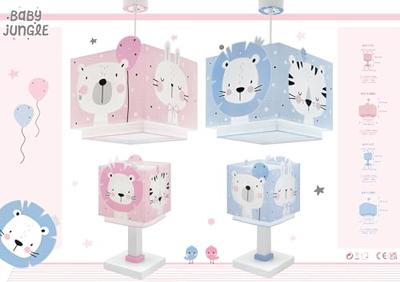 Dalber Kinderkamer hanglampBaby Jungle soft roze met wit - 63112MS Dalber Kinderkamer hanglampBaby Jungle soft roze met wit - 63112MS