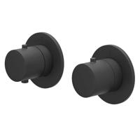 Afbouwdeel IVY Bond Inbouwthermostaat Symmetry 2-Weg Stop-Omstel Met Rond Rozet Mat Zwart PED IVY - thumbnail