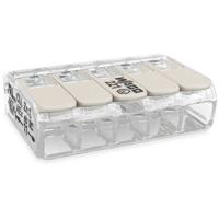 WAGO 221-485 Verbindingsklem Flexibel: 0.20-4 mm² Massief: 0.20-4 mm² Aantal polen: 5 1 stuk(s) Transparant, Wit - thumbnail