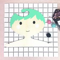 Houten jongen hanger kinderen kamer kinderen kledingwinkel decoratieve fotografie Props (groen) - thumbnail