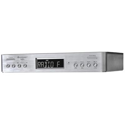 soundmaster UR2045 Under Cabinet Bluetooth/FM/DAB/DAB+ keukenradio met ledverlichting, dubbel alarm en kooktimer, zilver